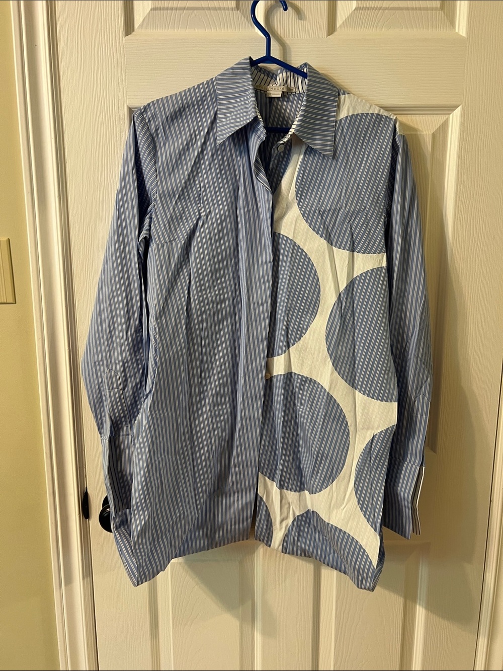 Stella McCartney Blue Stripe & White Circle Accent Button-Down Shirt